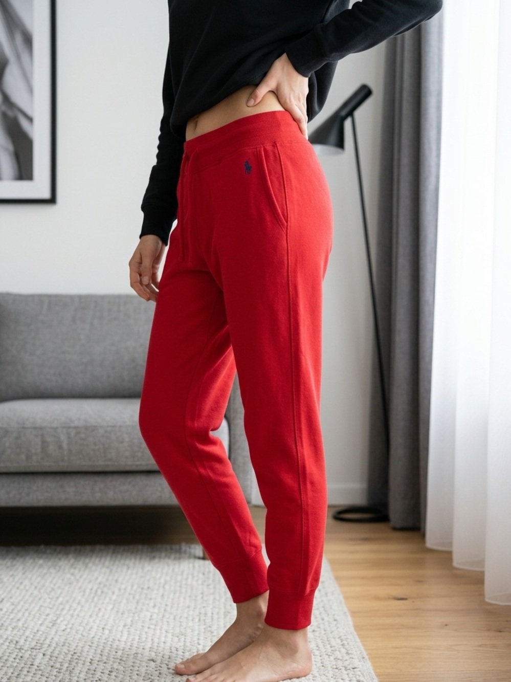 NWT- Ralph Lauren Red Terry Sweat Joggers Size/M